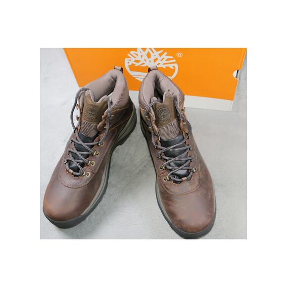 Timberland White Ledge Waterproof Mid Hiker Boots Mens Size 12 Brown Full Grain